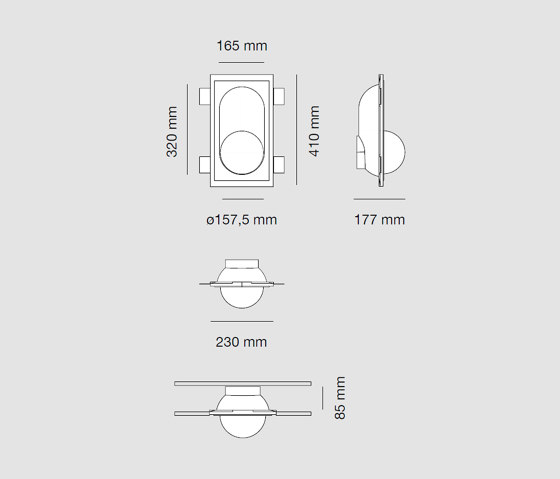 2523A SEGNO SMALL recessed wall lighting CRISTALY® | Lampade parete incasso | 9010 Novantadieci