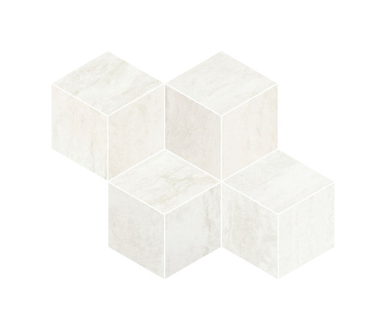 Prestigio Travertino Bianco Mosaico Cube | Keramik Fliesen | Refin