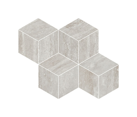 Prestigio Travertino Grigio Mosaico Cube | Baldosas de cerámica | Refin