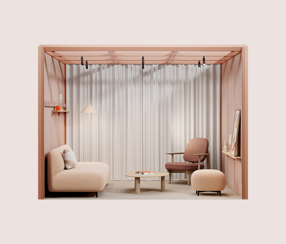 Modular Lounge 3x3 p5.v1.O in Clay Red | Sistemi room-in-room | Mute