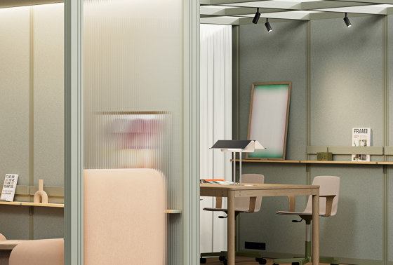 Modular Multifunctional Hub: Lounge + Work + Support in Sage Green | Room-in-room systems | Mute