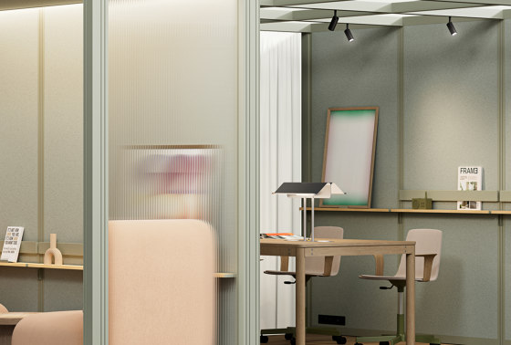 OmniRoom Multifunctional Hub: Lounge + Work + Support in Sage Green | Sistemi room-in-room | Mute