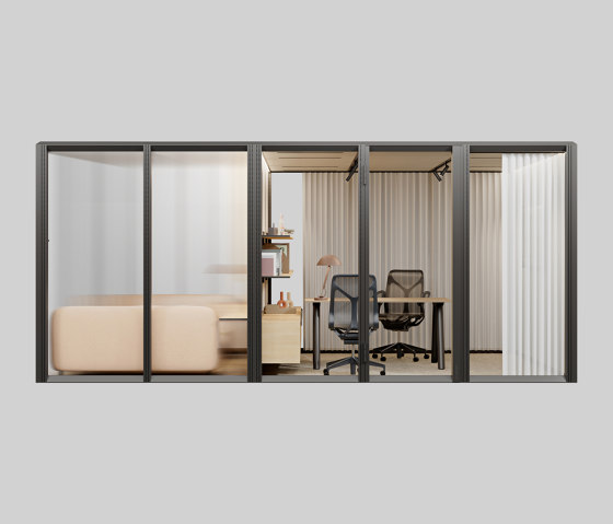 Modular Multifunctional Hub: Lounge + Work in Void Black | Room-in-room systems | Mute