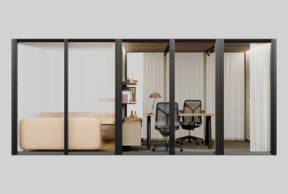 OmniRoom Multifunctional Hub: Lounge + Work in Void Black | Sistemi room-in-room | Mute