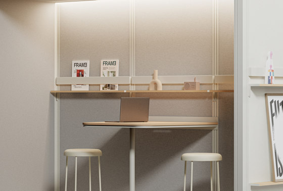 OmniRoom Multifunctional Hub: Support + Meet + Work in Moon White | Systèmes room-in-room | Mute
