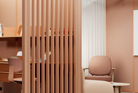 Modular Multifunctional Hub: Work + Lounge + Meet in Clay Red | Systèmes room-in-room | Mute