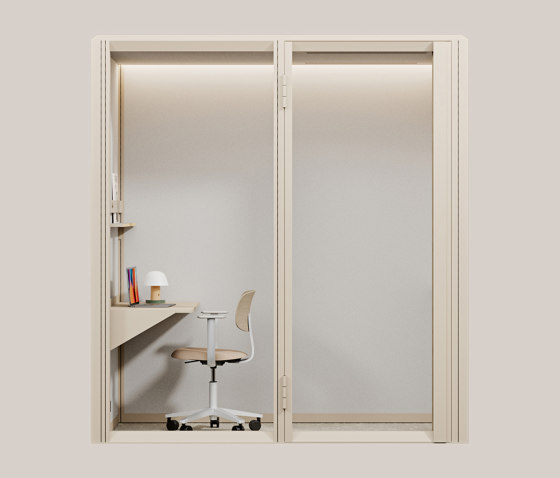 Modular Work 2x1 in Sand Beige | Room-in-room systems | Mute