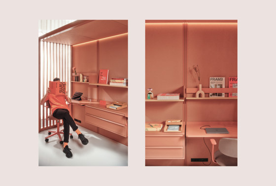 OmniRoom Work 3x1 in Clay Red | Systèmes room-in-room | Mute