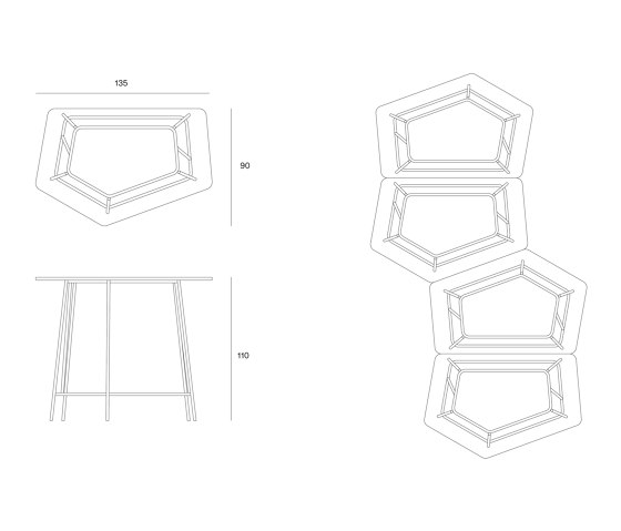 Tangram Table | Standing tables | UnternehmenForm