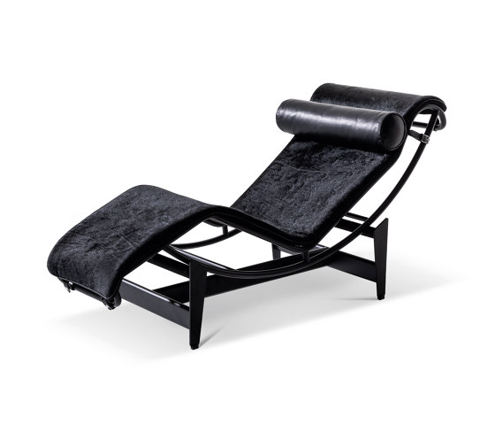 4 Chaise longue à réglage continu, noire, durable | Chaise longue | Cassina