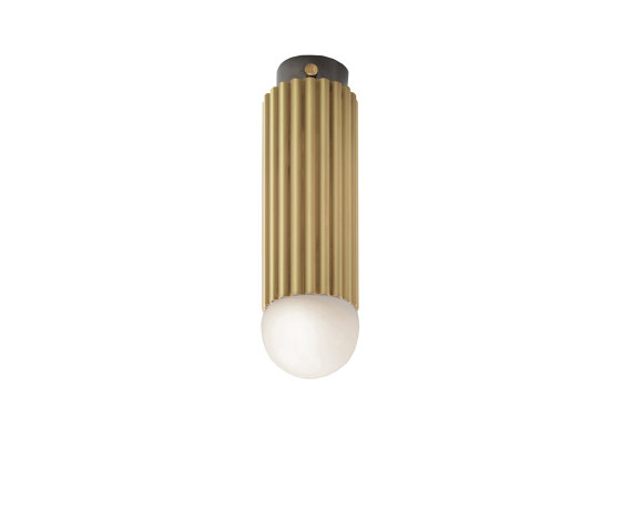 Lustrin | Ceiling Lamp Gold Brass E27 Opal Bulb | Lámparas de techo | LUCE TU