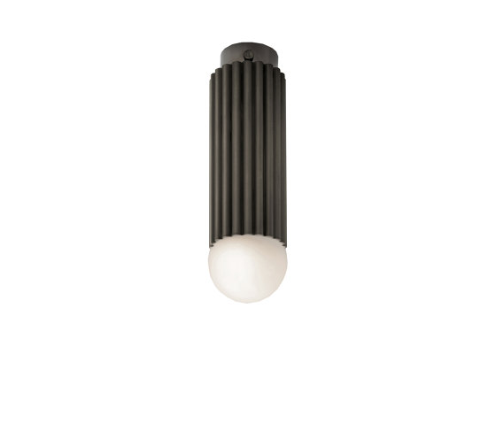 Lustrin | Ceiling Lamp Gun Metal Black Brass E27 Opal Bulb | Ceiling lights | LUCE TU