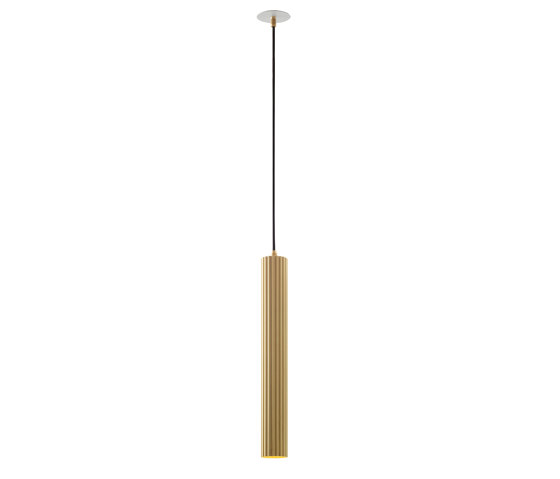 Lustrin | Single Suspension Lamp Gold Brass | Suspended lights | LUCE TU