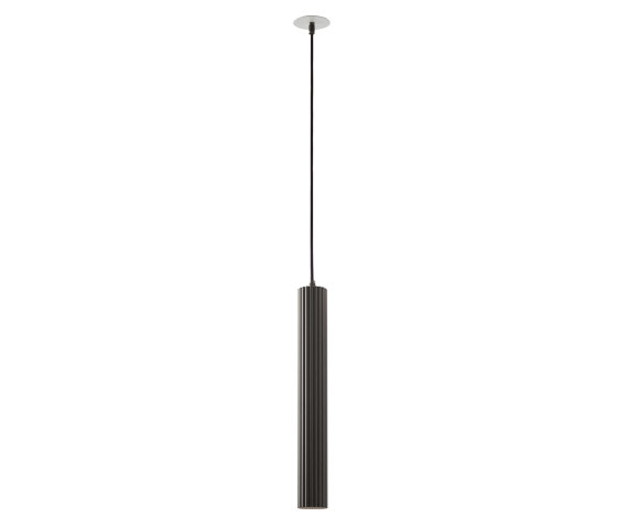 Lustrin | Single Suspension Lamp Gun Metal Black Brass | Suspended lights | LUCE TU