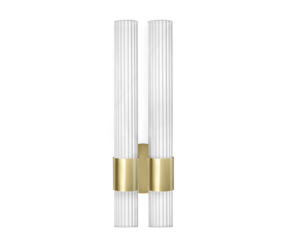 Sbarlusc | Double Wall Lamp Gold Brass Trasparent Glass | Lámparas de pared | LUCE TU