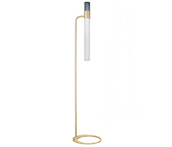 Sbarlusc | Floor Lamp Gold Brass Octane Glass | Free-standing lights | LUCE TU