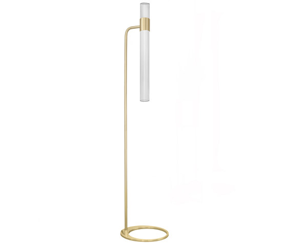 Sbarlusc | Floor Lamp Gold Brass Transparent Glass | Free-standing lights | LUCE TU