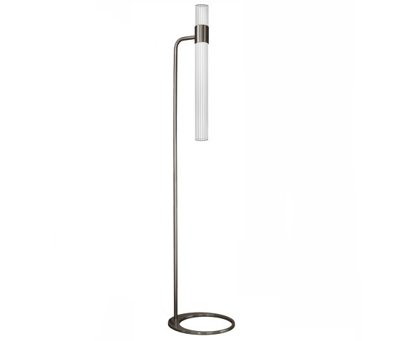 Sbarlusc | Floor Lamp Gun Metal Black Brass Transparent Glass | Free-standing lights | LUCE TU