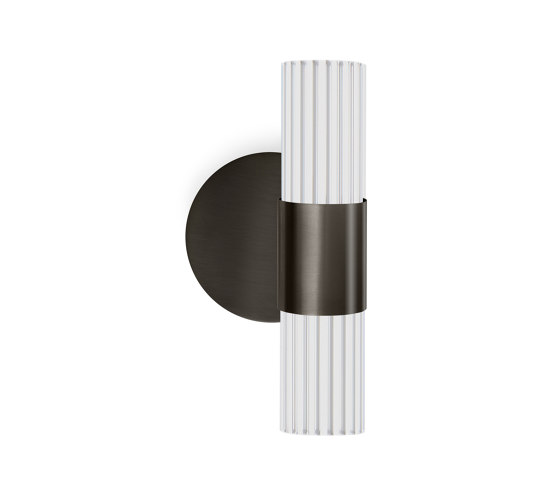 Sbarlusc | Mini Wall Lamp Gun Metal Black  Brass Transparent Glass | Lámparas de pared | LUCE TU