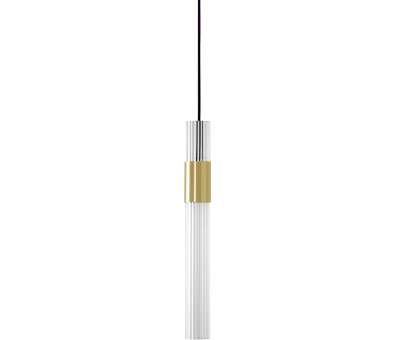 Sbarlusc | Suspension Lamp Gold Brass Transparent Glass | Lámparas de suspensión | LUCE TU