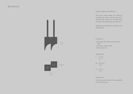 Acer Candle holder R:2 | Candlesticks / Candleholder | MOKKO