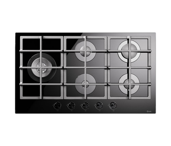 Professional Plus | 90 cm tempered glass gas hob 5 burners | Hobs | ILVE