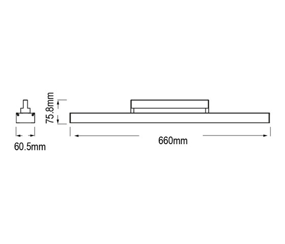 S-Line Track 220V Optics L=660 On-Off | Plafonniers | Castaldi