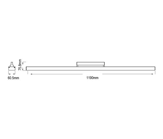 S-Line Track 220V Optics L=1190 Dali | Ceiling lights | Castaldi
