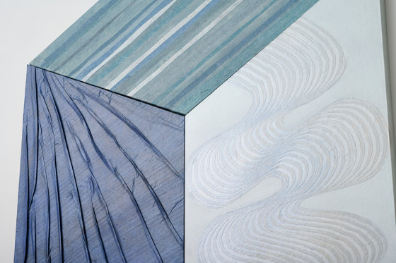 Blue washi panel | Wall art / Murals | Hiyoshiya