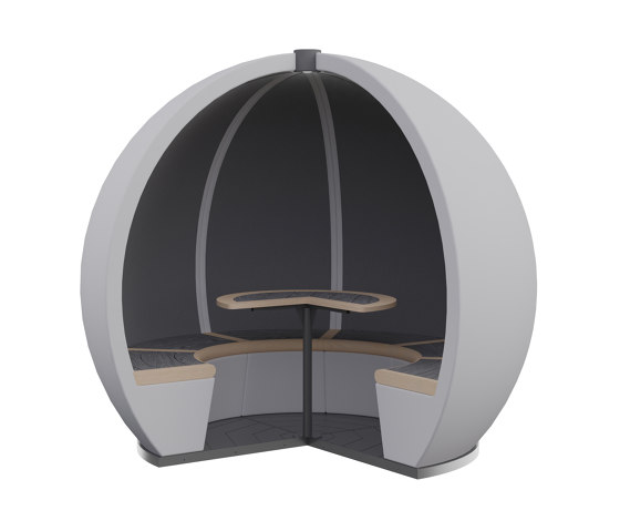 6 Person Outdoor Orb Pod | Sound absorbing architectural systems | The Meeting Pod