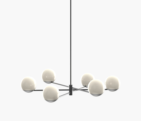 Ball & Hoop | S 19—01 - Black Anodised - Opal | Suspended lights | Empty State