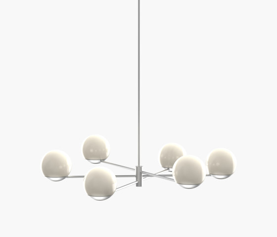 Ball & Hoop | S 19—01 - Silver Anodised - Opal | Suspended lights | Empty State