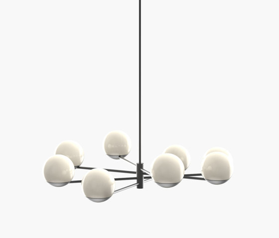 Ball & Hoop | S 19—02 - Black Anodised - Opal | Suspended lights | Empty State