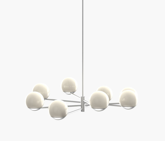 Ball & Hoop | S 19—02 - Silver Anodised - Opal | Suspended lights | Empty State