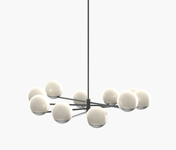 Ball & Hoop | S 19—03 - Black Anodised - Opal | Suspended lights | Empty State