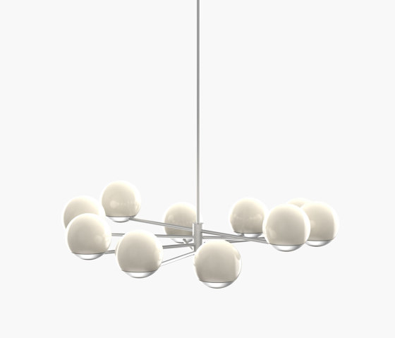 Ball & Hoop | S 19—03 - Silver Anodised - Opal | Suspended lights | Empty State