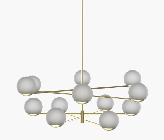 Ball & Hoop | S 19—04 - Brushed Brass - Frosted | Pendelleuchten | Empty State