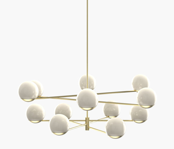 Ball & Hoop | S 19—04 - Brushed Brass - Opal | Suspended lights | Empty State
