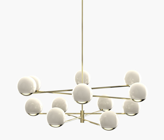 Ball & Hoop | S 19—04 - Polished Brass - Opal | Suspended lights | Empty State