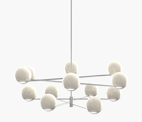Ball & Hoop | S 19—04 - Silver Anodised - Opal | Suspended lights | Empty State