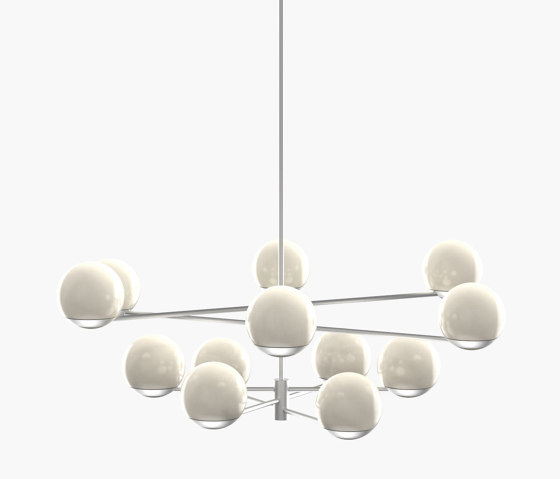 Ball & Hoop | S 19—05 - Silver Anodised - Opal | Suspended lights | Empty State