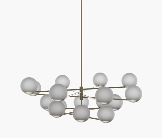 Ball & Hoop | S 19—07 - Burnished Brass - Frosted | Suspended lights | Empty State