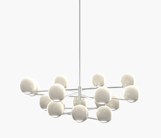 Ball & Hoop | S 19—07 - Silver Anodised - Opal | Suspended lights | Empty State