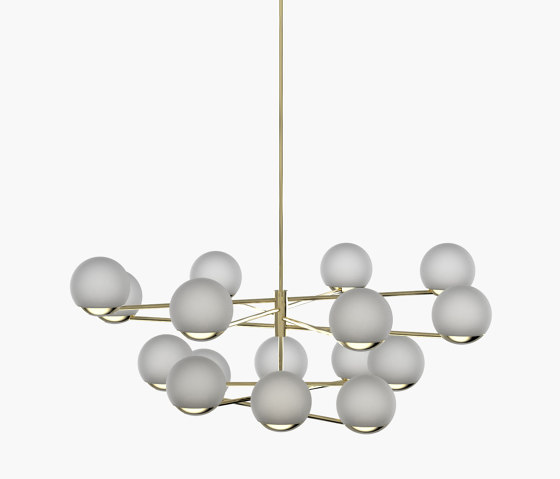 Ball & Hoop | S 19—08 - Polished Brass - Frosted | Lampade sospensione | Empty State