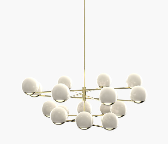 Ball & Hoop | S 19—08 - Polished Brass - Opal | Suspended lights | Empty State