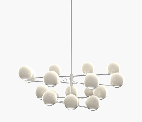 Ball & Hoop | S 19—08 - Silver Anodised - Opal | Suspended lights | Empty State