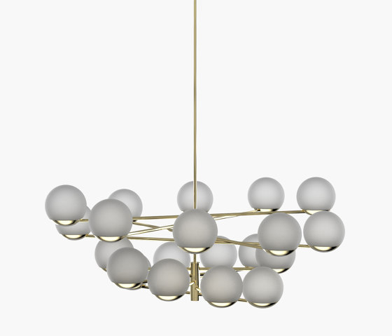 Ball & Hoop | S 19—09 - Polished Brass - Frosted | Pendelleuchten | Empty State