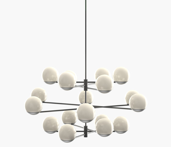 Ball & Hoop | S 19—10 - Black Anodised - Opal | Suspended lights | Empty State