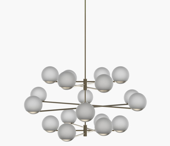 Ball & Hoop | S 19—10 - Burnished Brass - Frosted | Suspended lights | Empty State