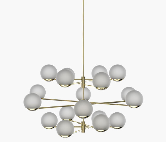 Ball & Hoop | S 19—10 - Polished Brass - Frosted | Lampade sospensione | Empty State